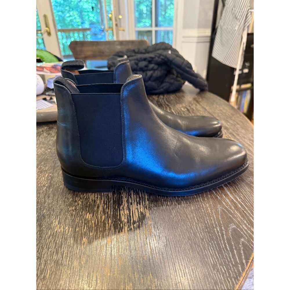 Marks & Spencer Black Leather Chelsea Boots sz  9.5 US EUC
